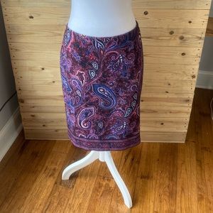Talbots Knee Length Paisley Pencil skirt size 12P